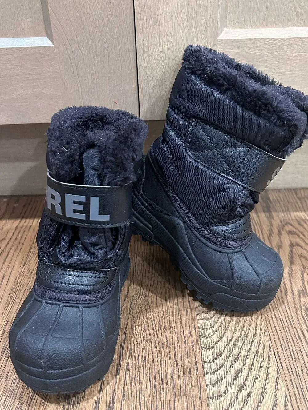 Sorel Kids Snow Commander Polar Bear Winter Boots Black Toddler Sz 7 Waterproof